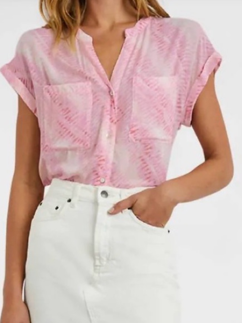 Rails Mel Pink Patterned Women's Sleeveless Top Small